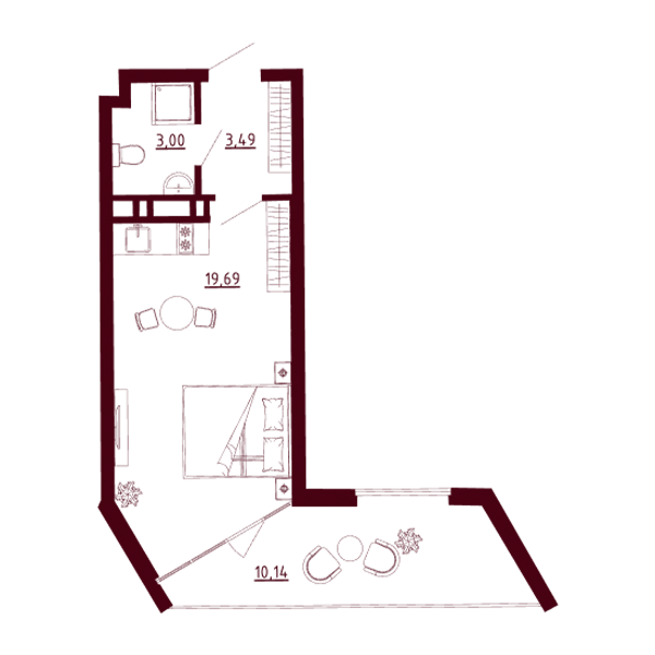Планировка Д1-C4-Э3-KСт-Н70
