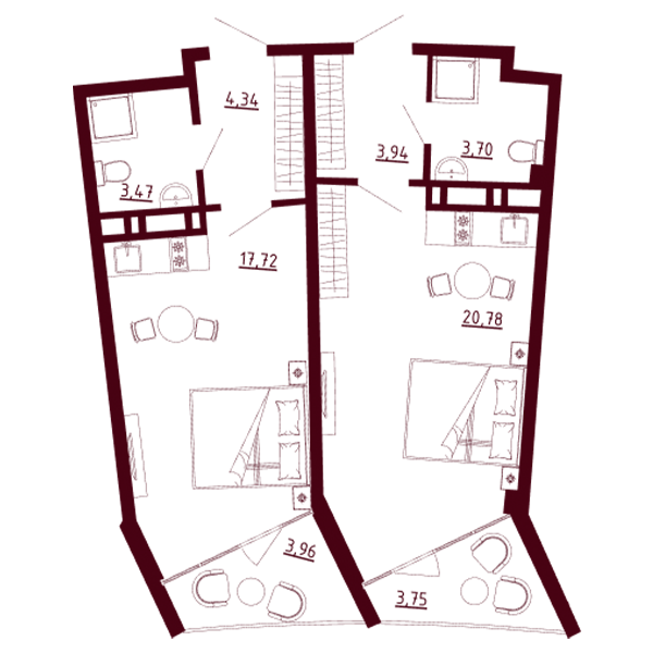 Планировка Д1-C4-Э3-K2-Н73