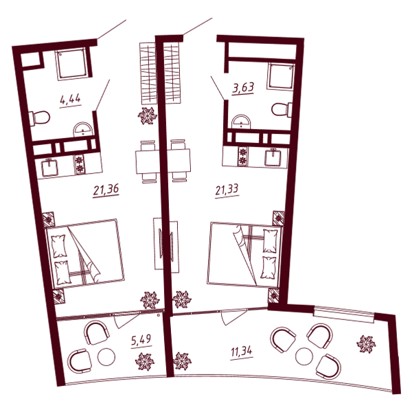 Планировка Д1-C2-Э3-K2-Н76