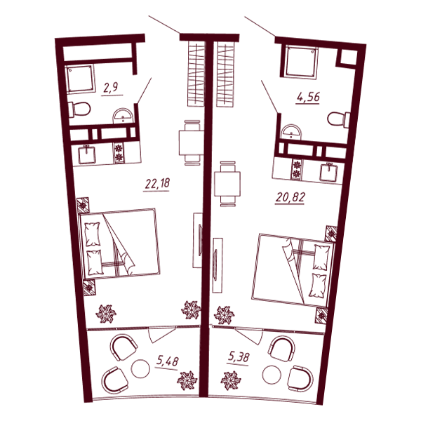 Планировка Д1-C2-Э3-K2-Н78