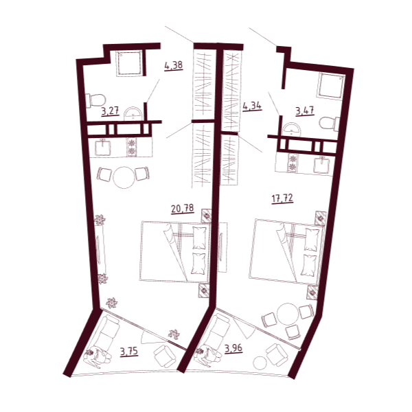 Планировка Д1-C3-Э4-K2-Н102-103