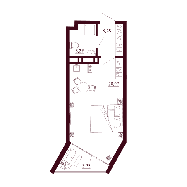 Планировка Д1-C3-Э4-KСт-Н105