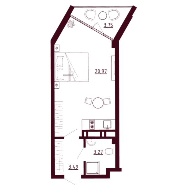 Планировка Д1-C4-Э4-KСт-Н131