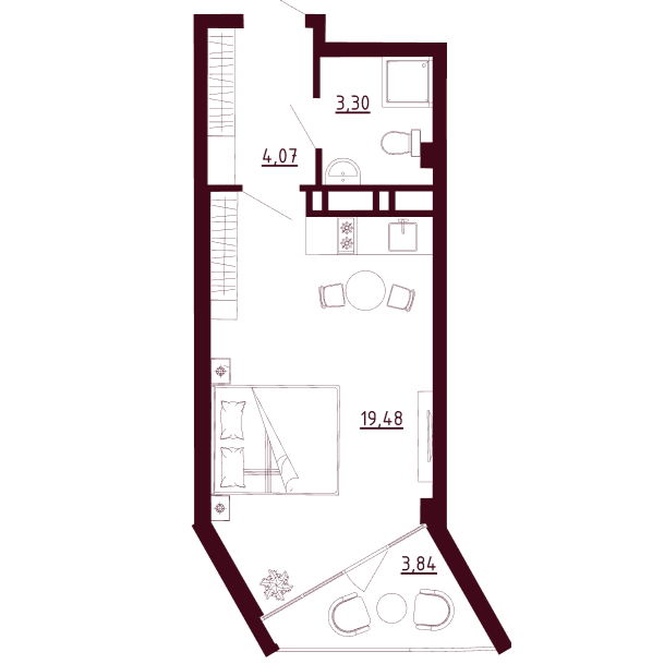 Планировка Д1-C4-Э4-KСт-Н148
