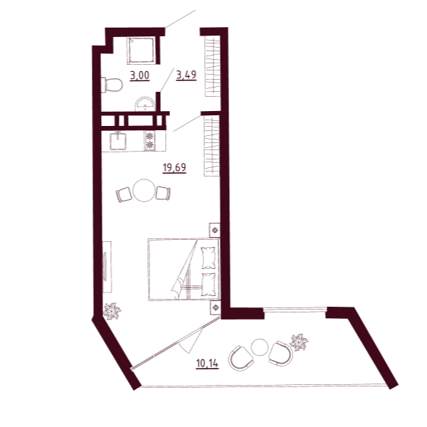 Планировка Д1-C4-Э4-KСт-Н149